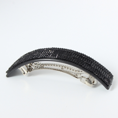 Haarklammer Groß mit Strass in der Farbe Schwarz - 2