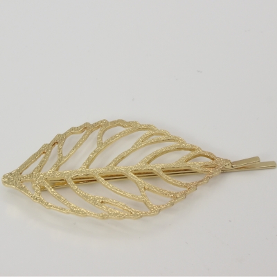Metal Haarklammer Blatt in der Farbe Gold - 4