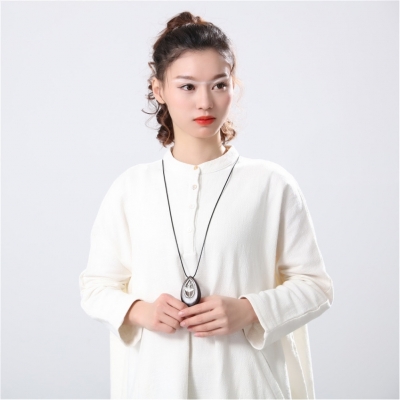 Halskette Sandelholz mit Ballerina Anhänger Handarbeit - 5