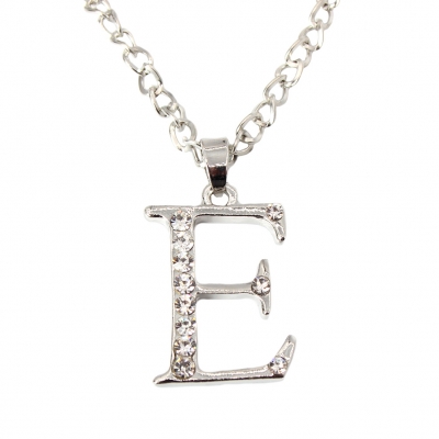 Halskette mit Strass Buchstaben Anhänger Buchstabe E - 2