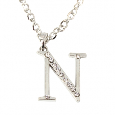 Halskette mit Strass Buchstaben Anhänger Buchstabe N - 2