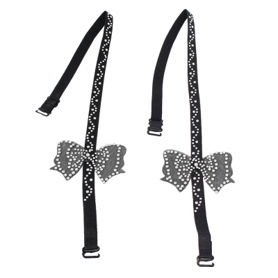1 Paar BH Ersatzträger Glitzer Strass dehnbar Modell 3 - Modell 3