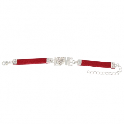 Armband LOVE Straß Herz Rot - Rot