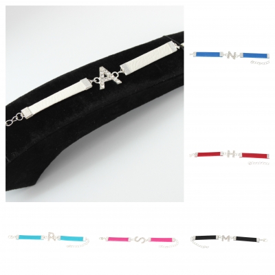 Buchstaben Armband Strass Freundschaft Blau N - 1