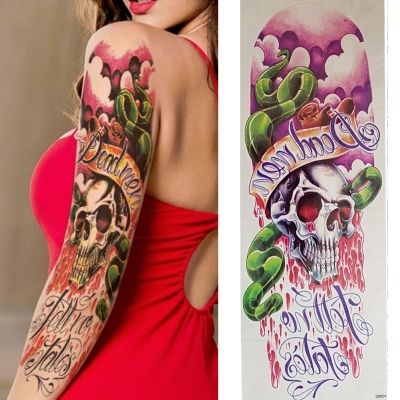 Temporäres Tattoo Totenkopf Tätowierung Bunt Design