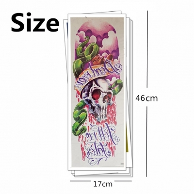 Temporäres Tattoo Totenkopf Tätowierung Bunt Design - 1