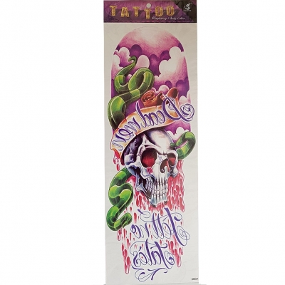 Temporäres Tattoo Totenkopf Tätowierung Bunt Design - 3