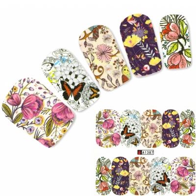 Tattoo Nail Schmetterling Falter Blume Nagel Sticker