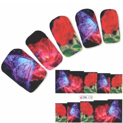 Tattoo Nail Schmetterling Falter Blume Nagel Sticker