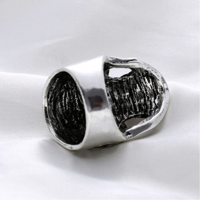 3D Edelstahl Ring Totenkopf Skull Gr. 58 = 18,4 mm Silber Strass - 5