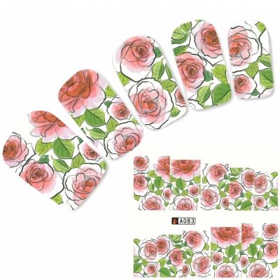 Tattoo Nail Blumen Blätter Aufkleber Nagel Sticker