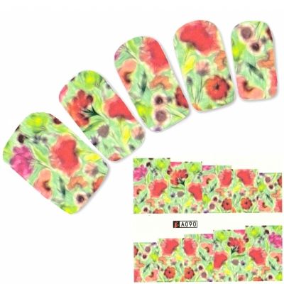 Tattoo Nail Blumen Blätter Aufkleber Nagel Sticker