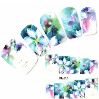 Tattoo Nail Blumen Blätter Aufkleber Nagel Sticker