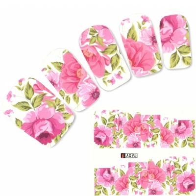 Tattoo Nail Blumen Blätter Aufkleber Nagel Sticker