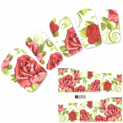 Tattoo Nail Blumen Rose Blätter Aufkleber Nagel Sticker