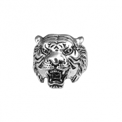 3D Edelstahl Ring Tiger Panthera tigris Gr. 56 = 17,8 mm Silber - 1