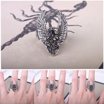 3D Edelstahl Ring Adler Eagle Gr. 56 = 17,8 mm Silber - 2