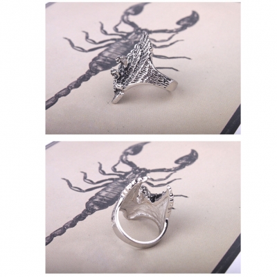 3D Edelstahl Ring Adler Eagle Gr. 58 = 18,4 mm Silber - 3