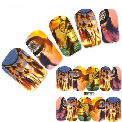 Tattoo Nail Traumfänger Federn Aufkleber Nagel Sticker