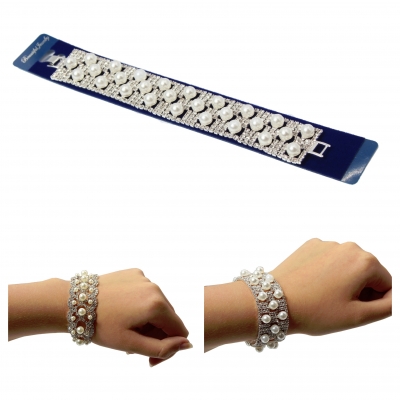 Damen Straß Perlen Armband Armschmuck Modell 2 - 1