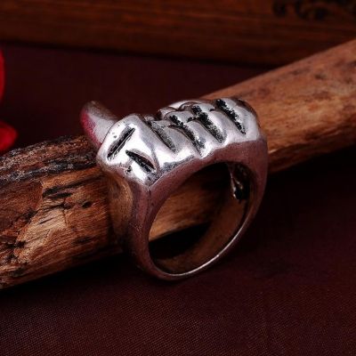 3D Edelstahl Ring Reißzähne Vampirzähne Gr. 64 = 20,3 mm Silber - 2