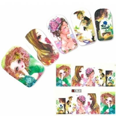 Tattoo Nail Art Japan Manga Girl Nagel Sticker