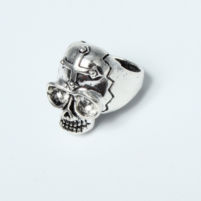 3D Edelstahl Ring Totenkopf Skull Gr. 56 = 17,8 mm Silber - 1