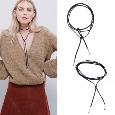 Halsband Schnur Choker Band Gothic Gold - 1