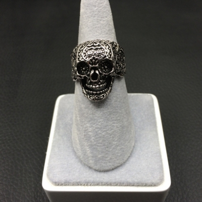 3D Edelstahl Ring Totenkopf Skull Gr. 58 = 18,4 mm Silber - 5
