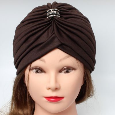 Damen Turban Kopfbedeckung Fashion Braun - 2