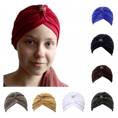 Damen Turban Kopfbedeckung Fashion Anthrazit  - 1
