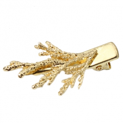 Metal Haarklammer Blatt in der Farbe Gold - 2