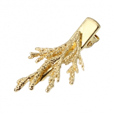 Metal Haarklammer Blatt in der Farbe Gold - 3
