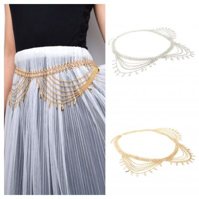 Kettengürtel Hüftgürtel Taille Buckle Vintage Kleid Dekoration Silber - 1