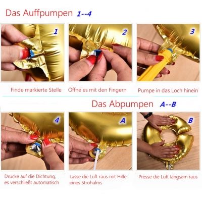 Zahl Luftballon XL 75CM Nummer Folienballon Schwarz 2 - 5