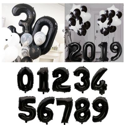 Zahl Luftballon XL 75CM Nummer Folienballon Schwarz 8 - 1