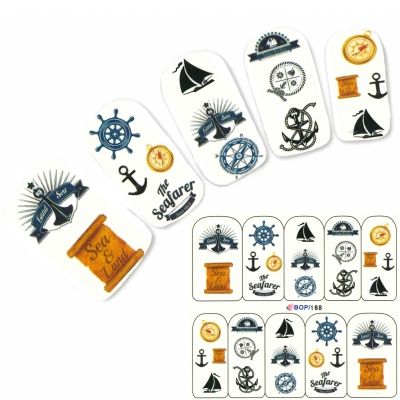 Tattoo Nail Segeln Seefahrer Aufkleber Nagel Sticker