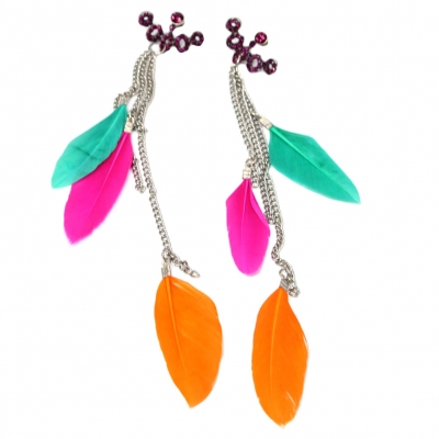 1 Paar Feder Ohrstecker Boho Ohrringe - 1