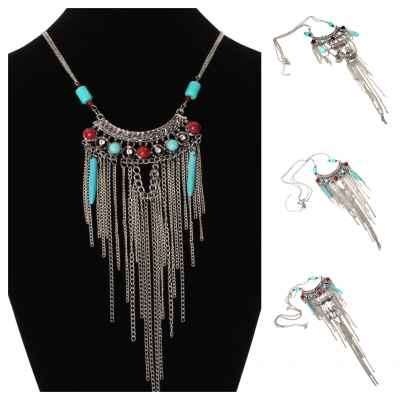 Halskette mit Ornamenten Strass Indianerstyle Modell 3 - 1