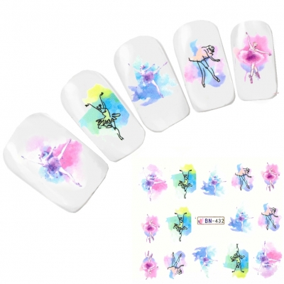 Tattoo Nail Art Balletttänzerin Aufkleber Nagel Sticker