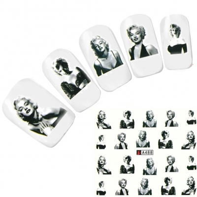 Tattoo Nail Art Marilyn Monroe Bild Weltstars der 1950 er Nagel Sticker