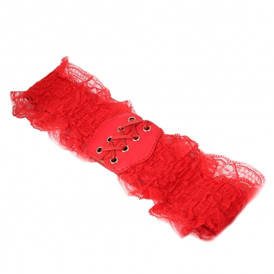 Hüftgürtel mit Rüschen Stretch Taillengürtel Korsett Rot - 2