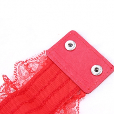 Hüftgürtel mit Rüschen Stretch Taillengürtel Korsett Rot - 4