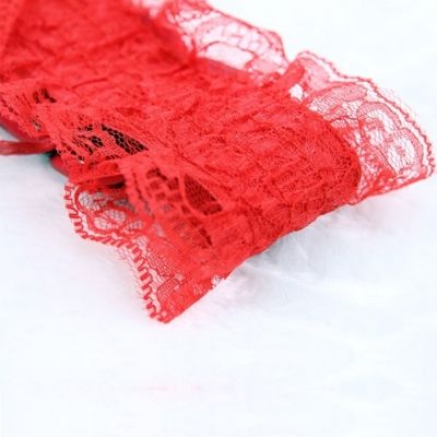 Hüftgürtel mit Rüschen Stretch Taillengürtel Korsett Rot - 5