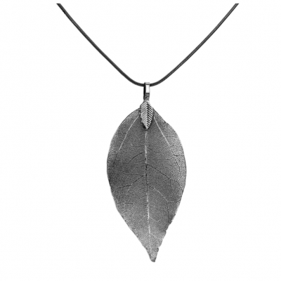 Luxus Einzigartige Blatt Halskette Boho Filigran verarbeitet Leaf Schwarz - 2