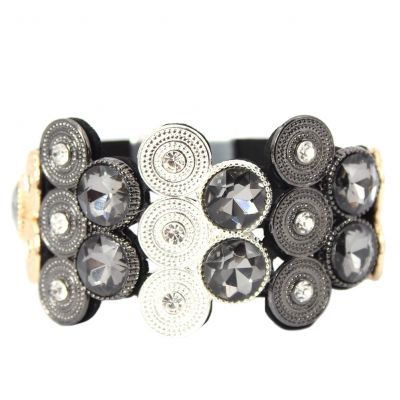 Luxus Armband Strass Design in der Farbe Schwarz mit Magnetverschluss - 1
