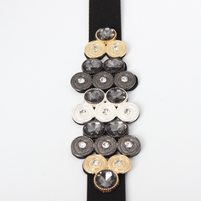 Luxus Armband Strass Design in der Farbe Schwarz mit Magnetverschluss - 4