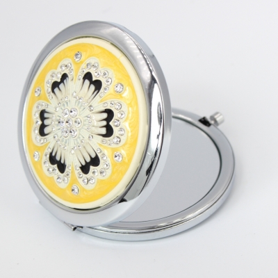Taschenspiegel Schminkspiegel Reisespiegel Doppelseitig Makeup Kosmetik Modell 2 Blume - 2
