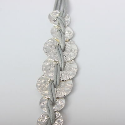 Luxus Armband Flecht Design Farbe Silber mit Magnetverschluss - 2