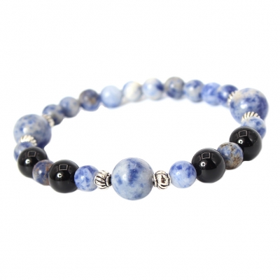 Edelstein Armband Geschenkidee exklusives Design Chakra Onyx Sodalite - 2